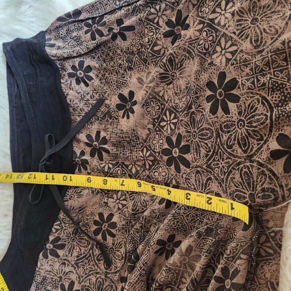 Chico's Travelers 2 L 12 Elastic Tie Waist Slinky Pants Brown Inside Out Look - Picture 8 of 13